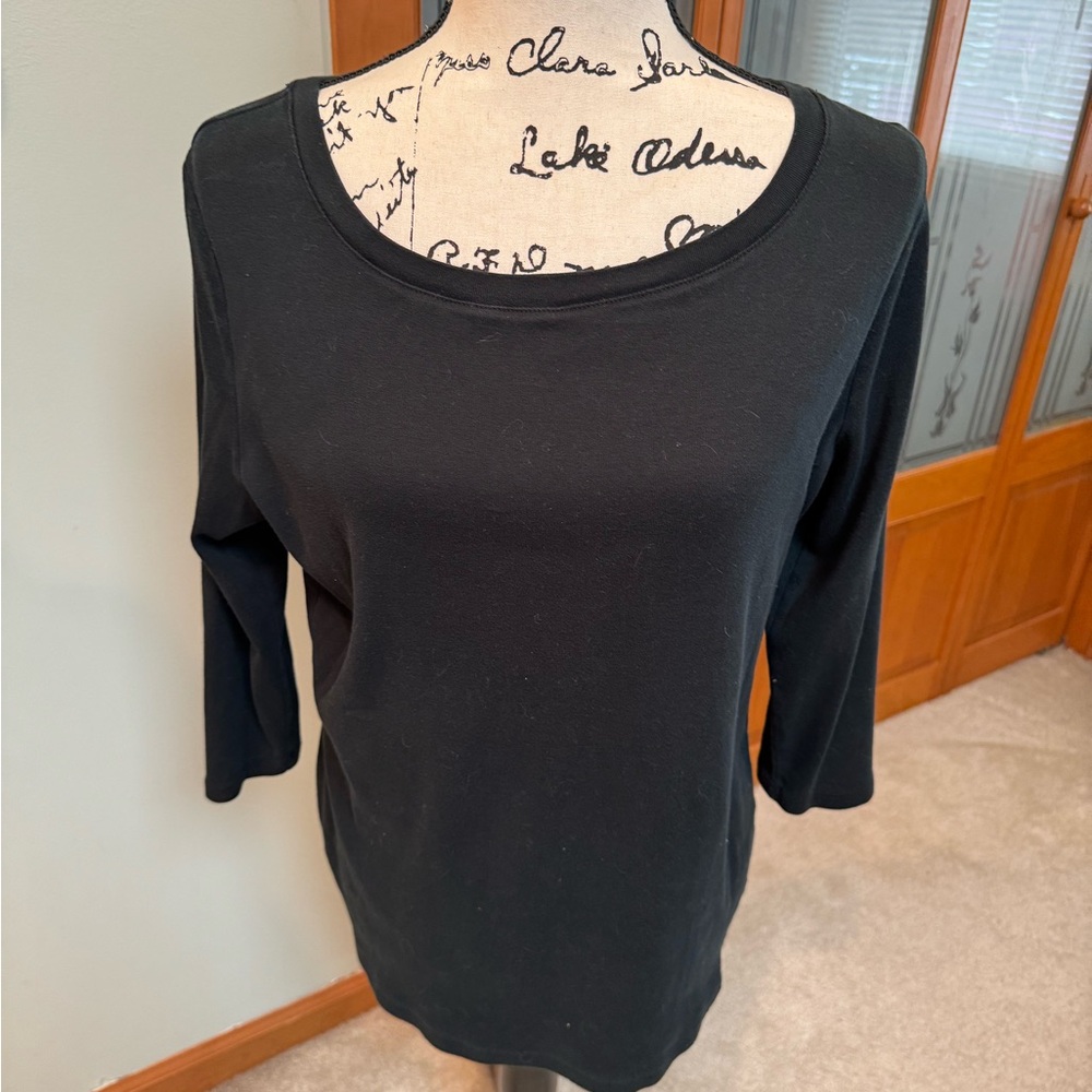 Black boatneck tee, Merona Ribbed Tee, 3/4 sleeve